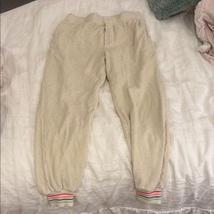 Sundry Cream Sweatpants with Elastic Cuffs